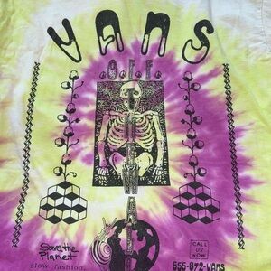 Vans limited edition tie-dye, "save the planet "raw hem long sleeve T shirt